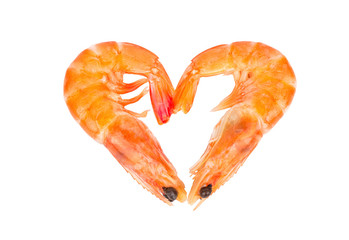 Heart of boiled shrimp