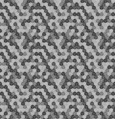 Seamless gresycale cubic - cube, hexagonal, honeycomb; pattern,