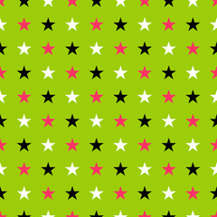 Seamles star pattern in glow punk colors