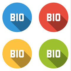 Colletion of 4 isolated colorful icons for BIO