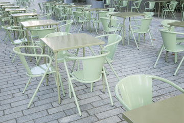 Green Cafe Tables and Chairs