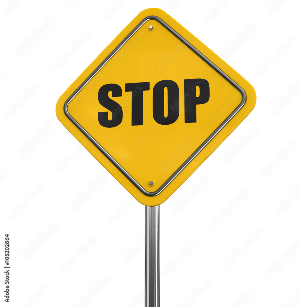 Poster stop sign. image with clipping path