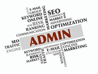 Admin word cloud, Business concept
