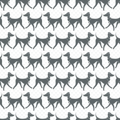 Seamless Vector Pattern with Pretty Walking Italian Greyhounds