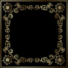 Gold floral style framed background  . Eps 10 format