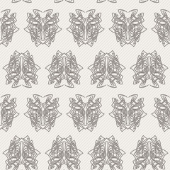 Naklejka premium Elegant difficult curled ornamental gothic tattoo seamless pattern. Celtic style. Maori.