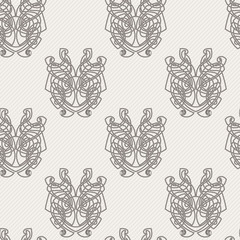 Elegant difficult curled ornamental gothic tattoo seamless pattern. Celtic style. Maori.