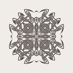 Vector mandala. Gothic lace tattoo. Celtic weave with sharp corners. 
