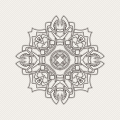 Vector mandala. Gothic lace tattoo. Celtic weave with sharp corners. 