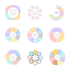 Vector circle arrows infographics set.