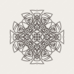 Vector mandala. Gothic lace tattoo. Celtic weave with sharp corners. 