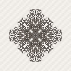 Vector mandala. Gothic lace tattoo. Celtic weave with sharp corners. 