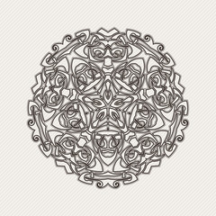 Vector mandala. Gothic lace tattoo. Celtic weave with sharp corners. 