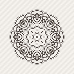 Vector mandala. Gothic lace tattoo. Celtic weave with sharp corners. 