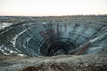 Kimberlite pipe "Mir" - indigenous diamond deposits.