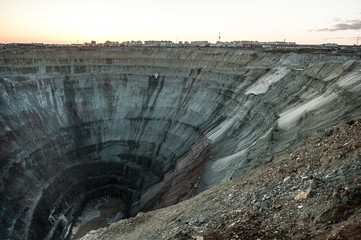 Kimberlite pipe "Mir" - indigenous diamond deposits.