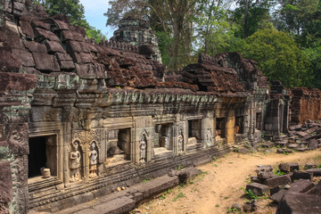 Ruins of the Preah Khan temple in ancient city of Angkor, Cambod