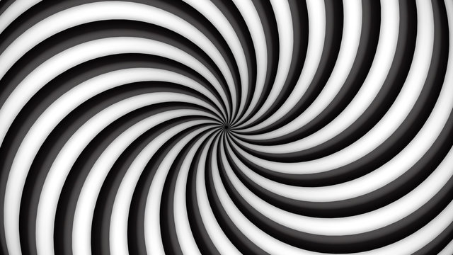 Black and white rotating hypnosis spiral (seamless loop)