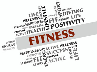 FITNESS word cloud, fitness, sport, health concept