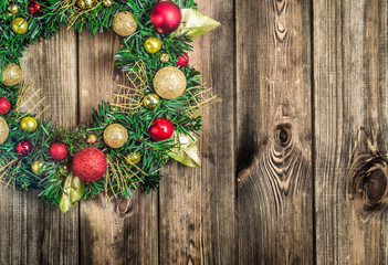 Christmas border from christmas wreath useful as christmas decoration