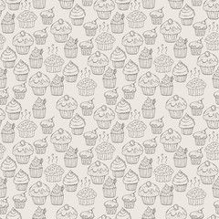 Vector Muffins Seamless Pattern