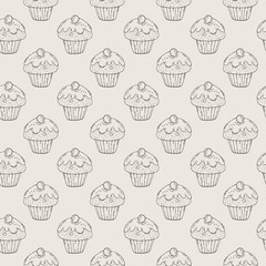 Vector Muffins Seamless Pattern