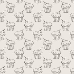 Vector Muffins Seamless Pattern