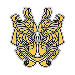 Elegant difficult curled ornamental gothic tattoo. Celtic style. Maori.