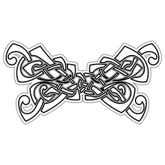 Elegant difficult curled ornamental gothic tattoo. Celtic style. Maori.