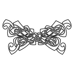 Elegant difficult curled ornamental gothic tattoo. Celtic style. Maori.