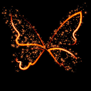 Abstract conceptual design - a fiery butterfly shape.