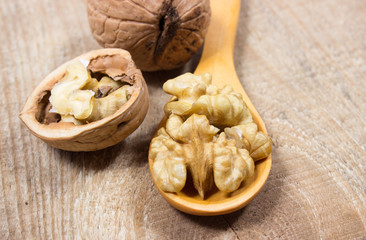 Closeup of a walnut.