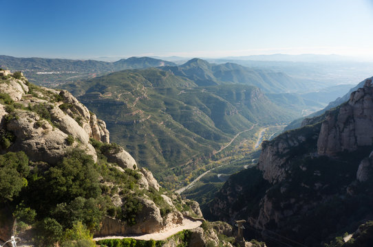 Canyons of mountains in Catalonia