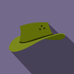 Cowboy hat icon, flat style