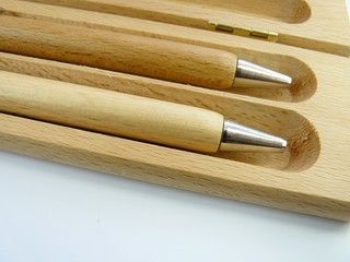 wooden pens in presentation case