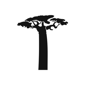 Baobab Tree Icon, Simple Style