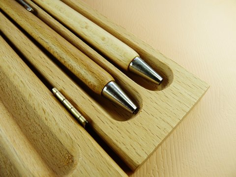 wooden pens in presentation case