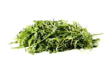 Fresh arugula leafs isolated on a white