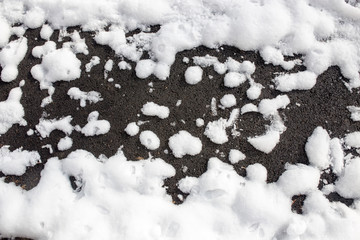 snow on the pavement as a background