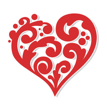 Swirly Heart Vector