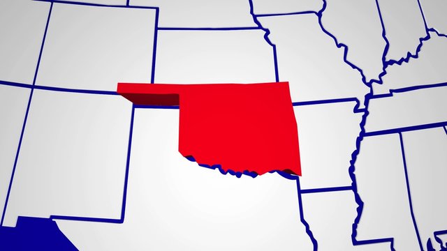 Oklahoma OK United States of America 3d Animated State Map