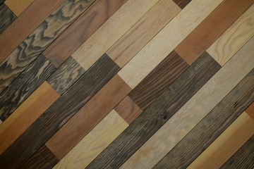 Wood Wall Hues / Wall with different hues of stain found in a small clothing store in Honolulu.