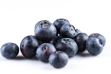 Blueberries on white background