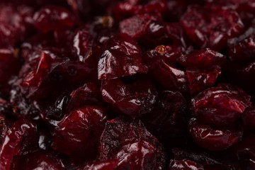 Dried cranberries  on white