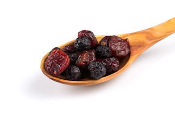 Dried cranberries, cherries and blueberries