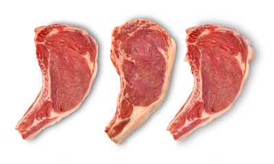 three pieces of fresh meat