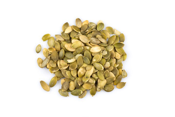 Heap of raw pumpkin seeds