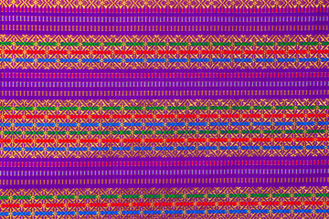 Colorful thai silk handcraft textile texture or background