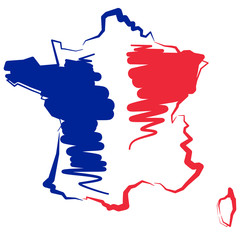 Mapa Francji - barwy  © piaskun_