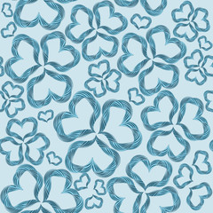 Fototapeta na wymiar Seamless abstract heart flowers pattern can be used as wallpaper